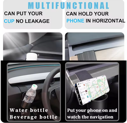 For Tesla Model 3/Y Dashboard Water Cup Holder Car Instrument Panel Model Y Stowing Tidying Phone Holder Accessories